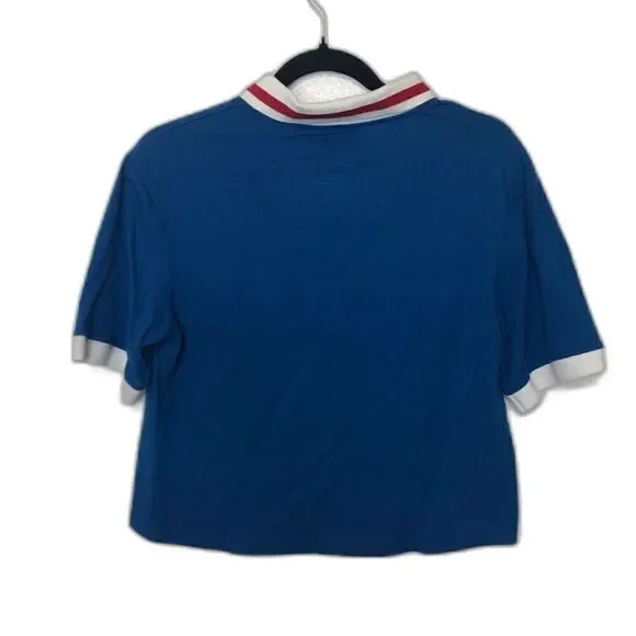 STRANGER THINGS Polo Crop Top Size Small Blue Scoops Ahoy Stranger Things - Picture 3 of 8